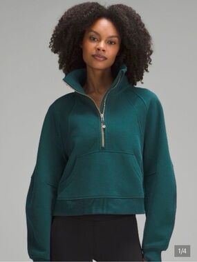 lululemon athletica Teal Half-Zip Funnel Neck Sweatshirt M/L